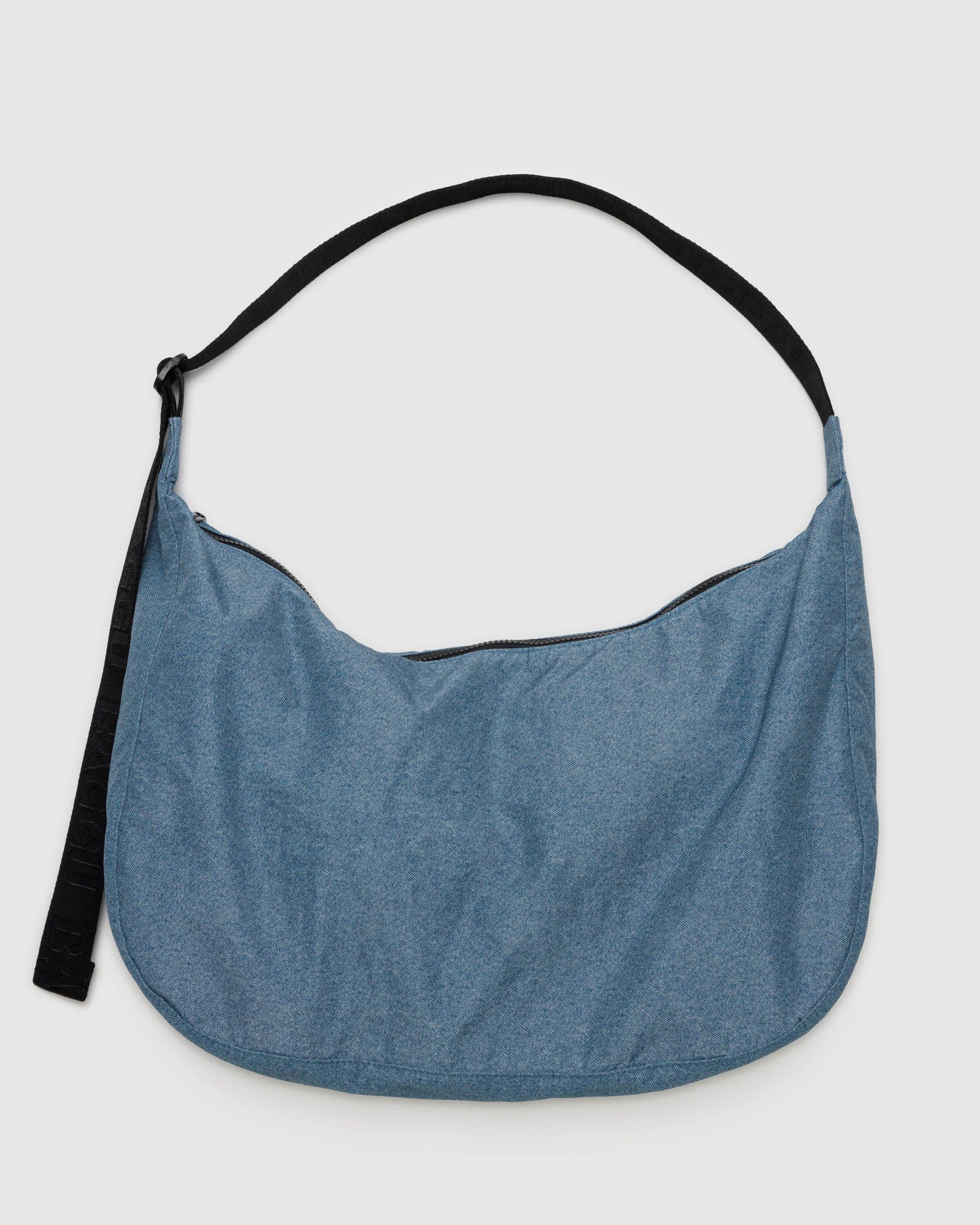 Large Nylon Crescent Bag, Digital Denim