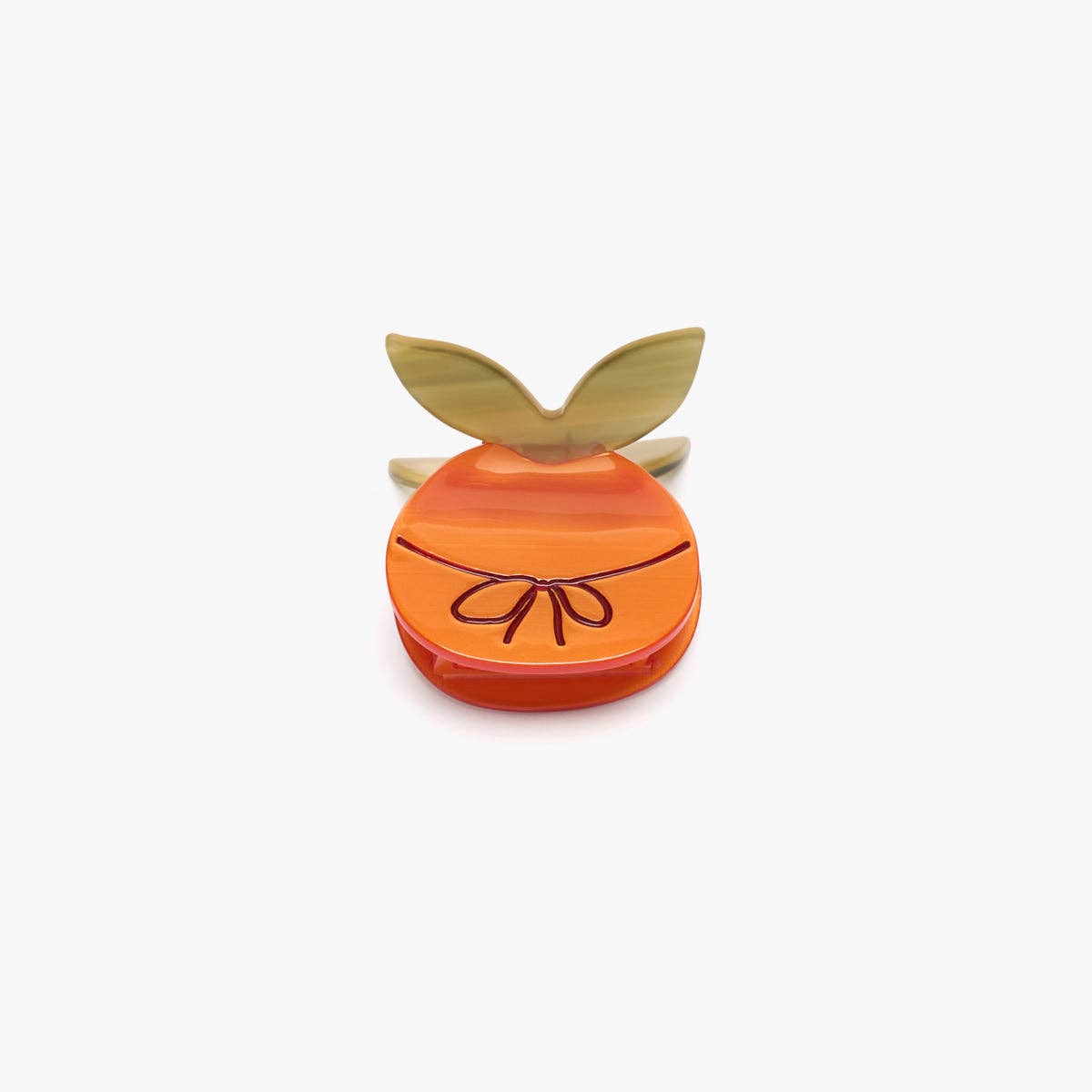 Mandarin Orange With Bow Mini Hair Claw