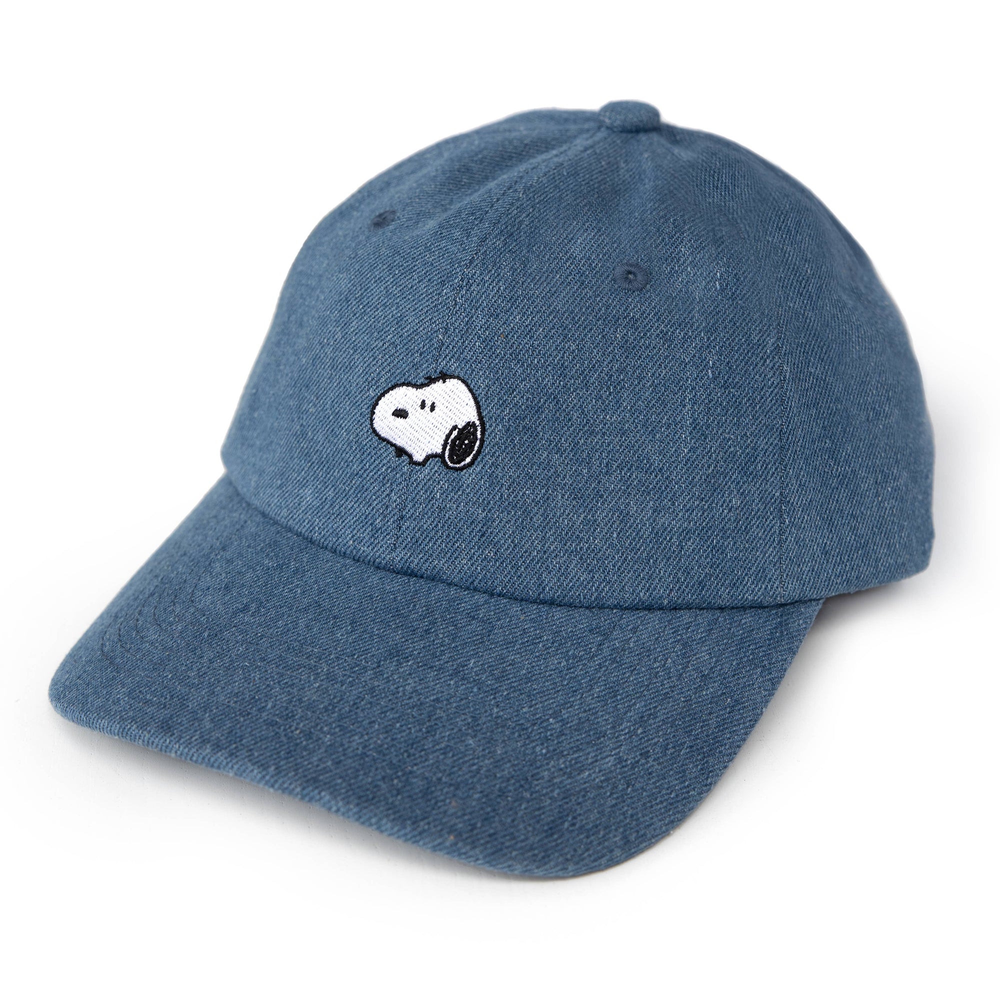 Snoopy Embroidered Dad Hat, Denim