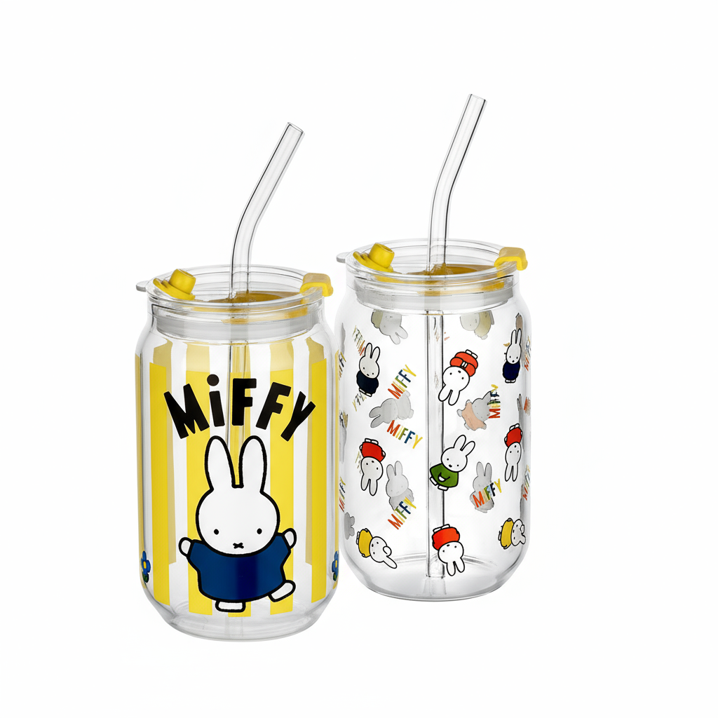 Miffy Iconic Drinking Glass with Straw