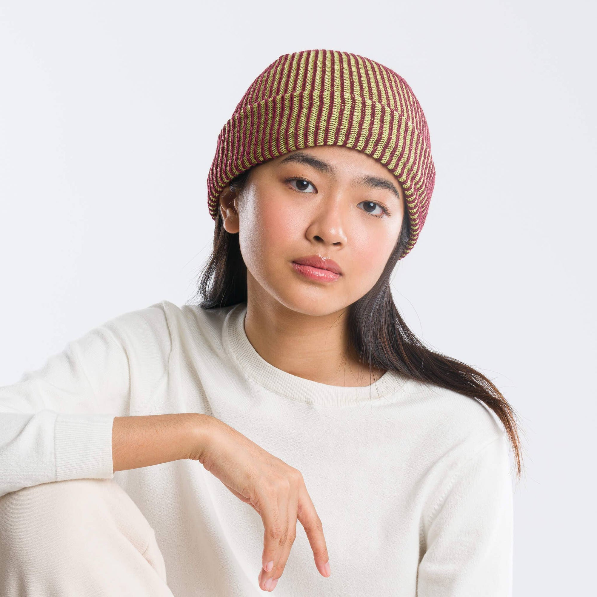 Simple Rib Beanie, Camel Poppy