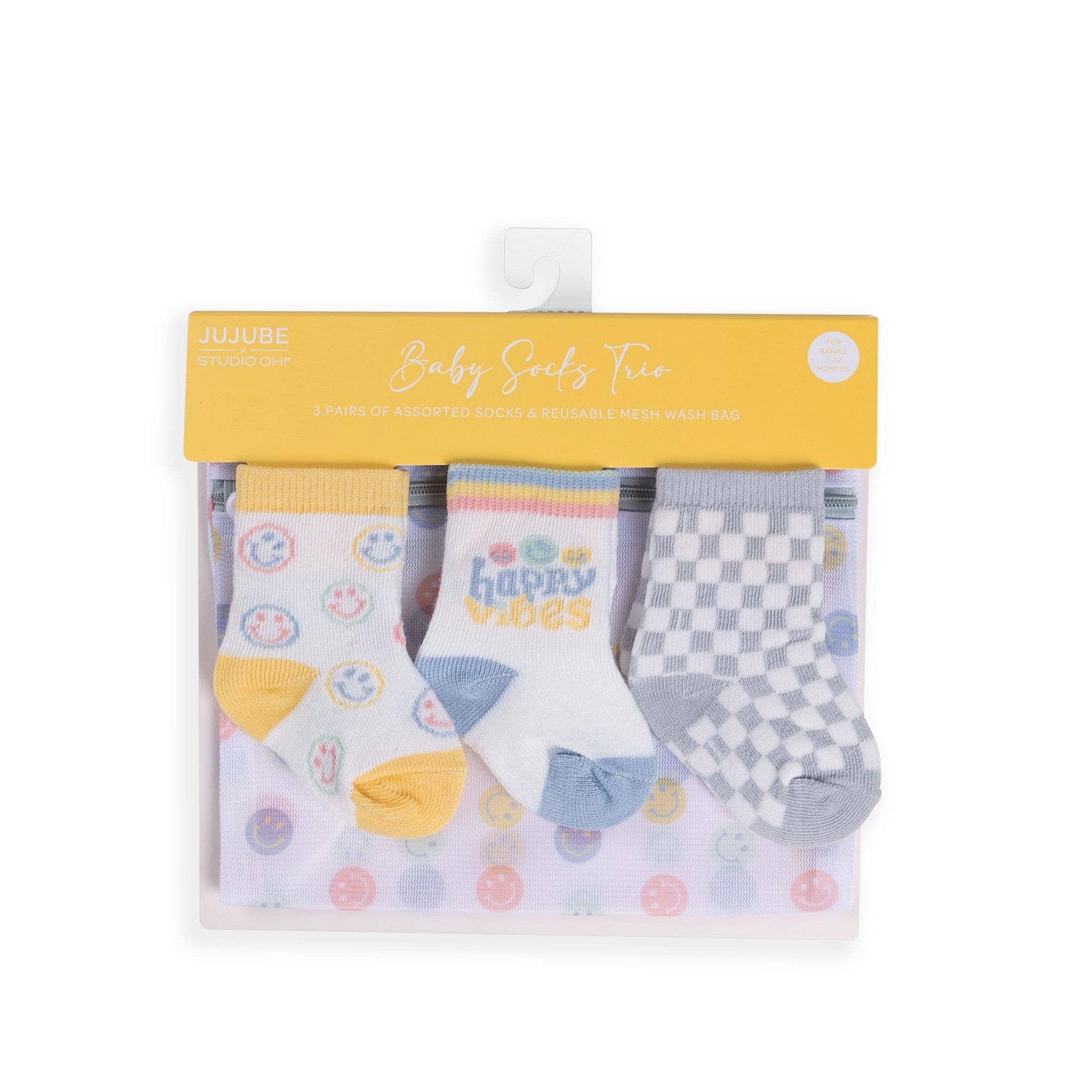 Happy Baby Vibes Baby Socks, Set of 3