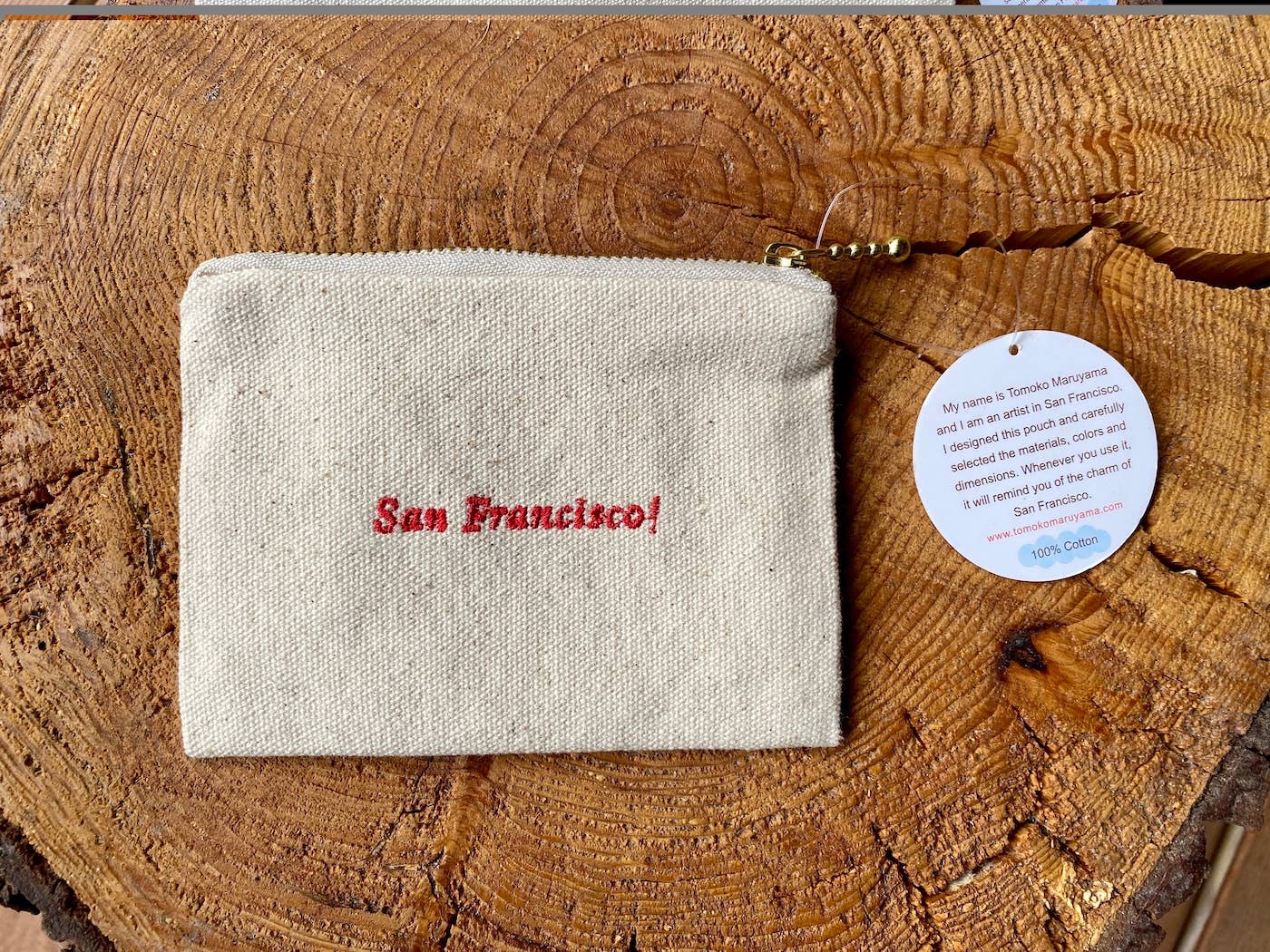 Embroidered Golden Gate Twins Coin Purse