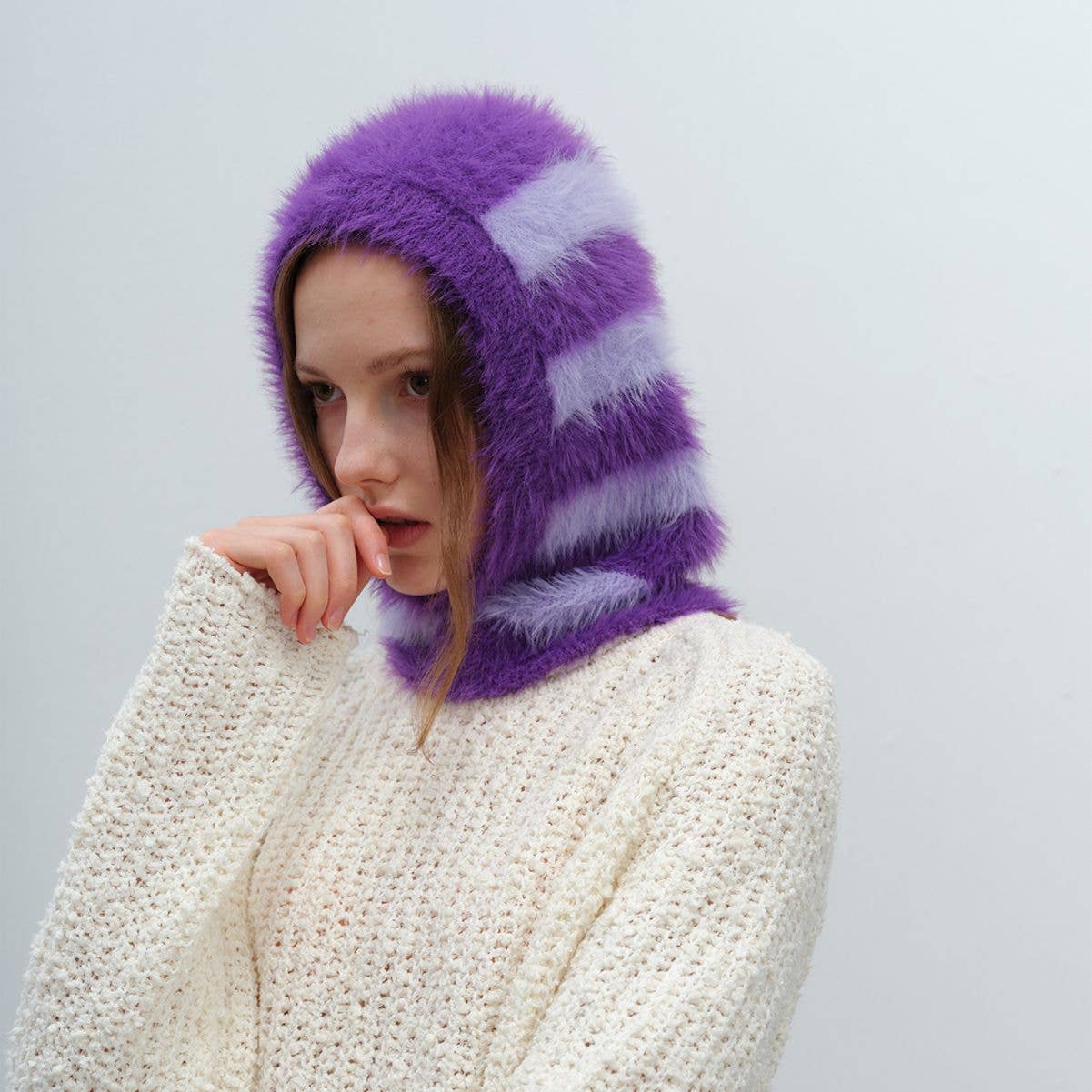 Striped Balaclava, Light Purple