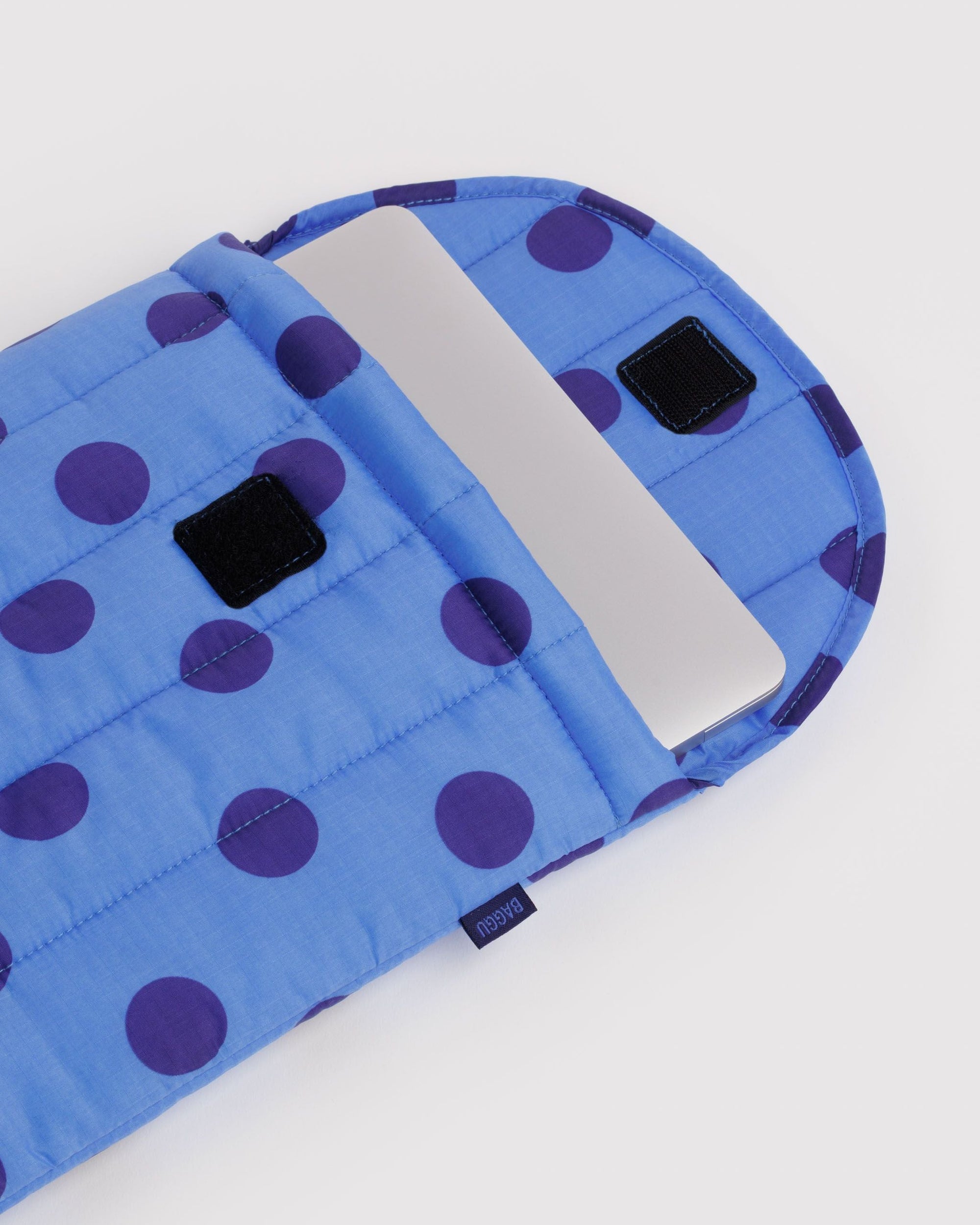 Puffy Laptop Sleeve 13"/14", Blue Polka Dot