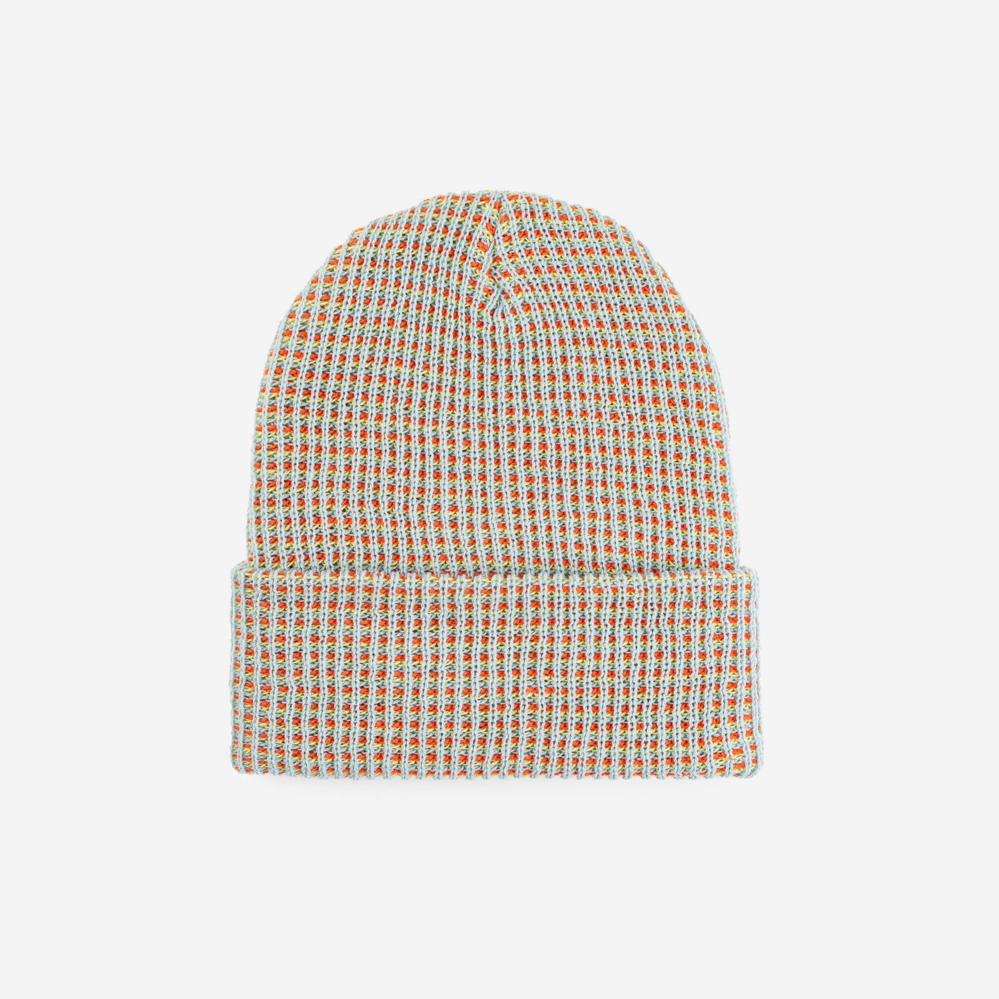 Simple Grid Knit Beanie, Stone Blue