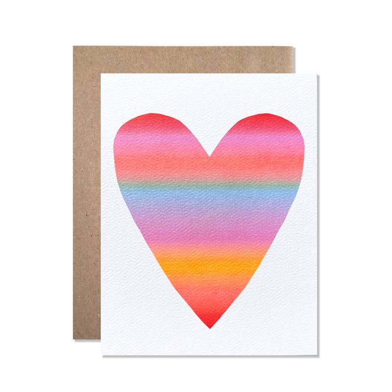 Neon Gradient Heart Card