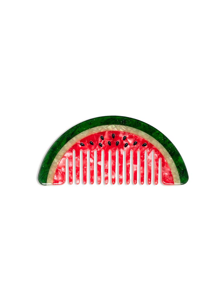 Wide-Tooth Mini Hair Comb, Watermelon Slice