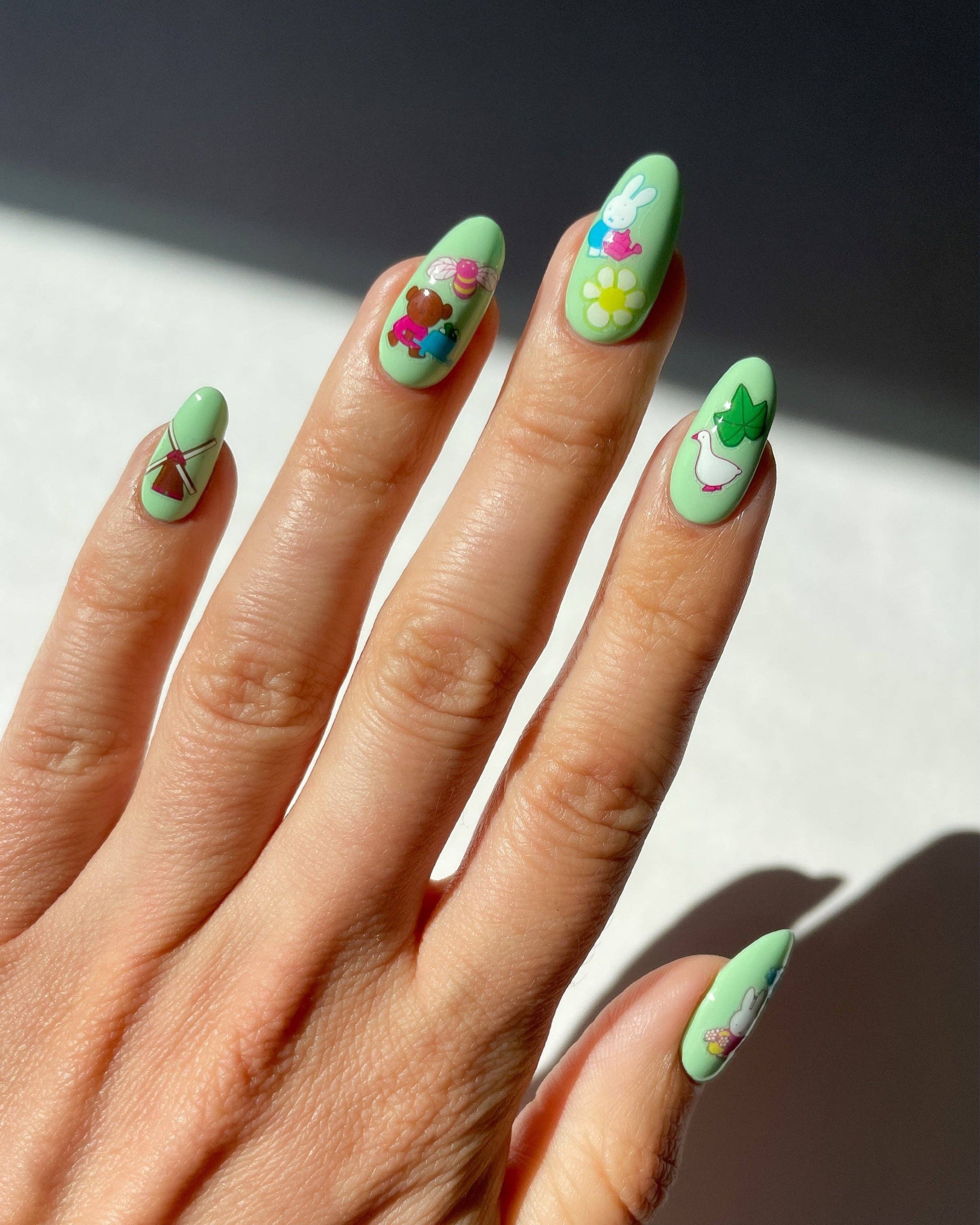 Nail Art Sticker, Miffy in a Garden