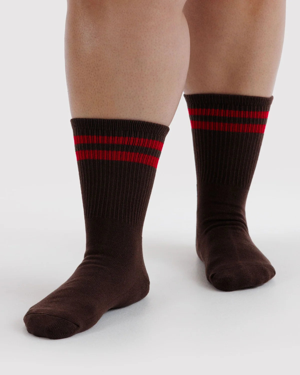 Ribbed Sock, Coffee Stripe