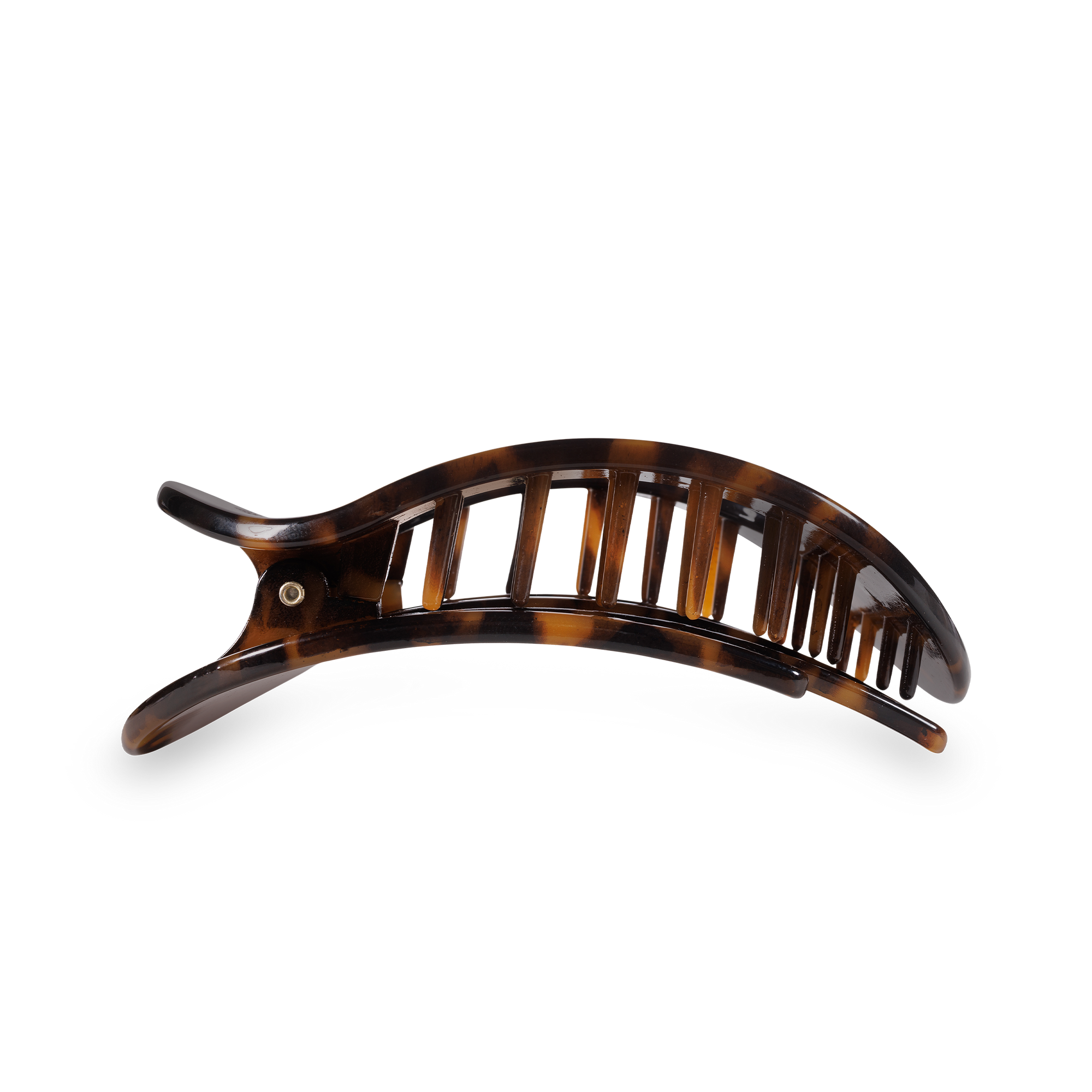 Tortoise, Medium, Round Flat Hair Clip
