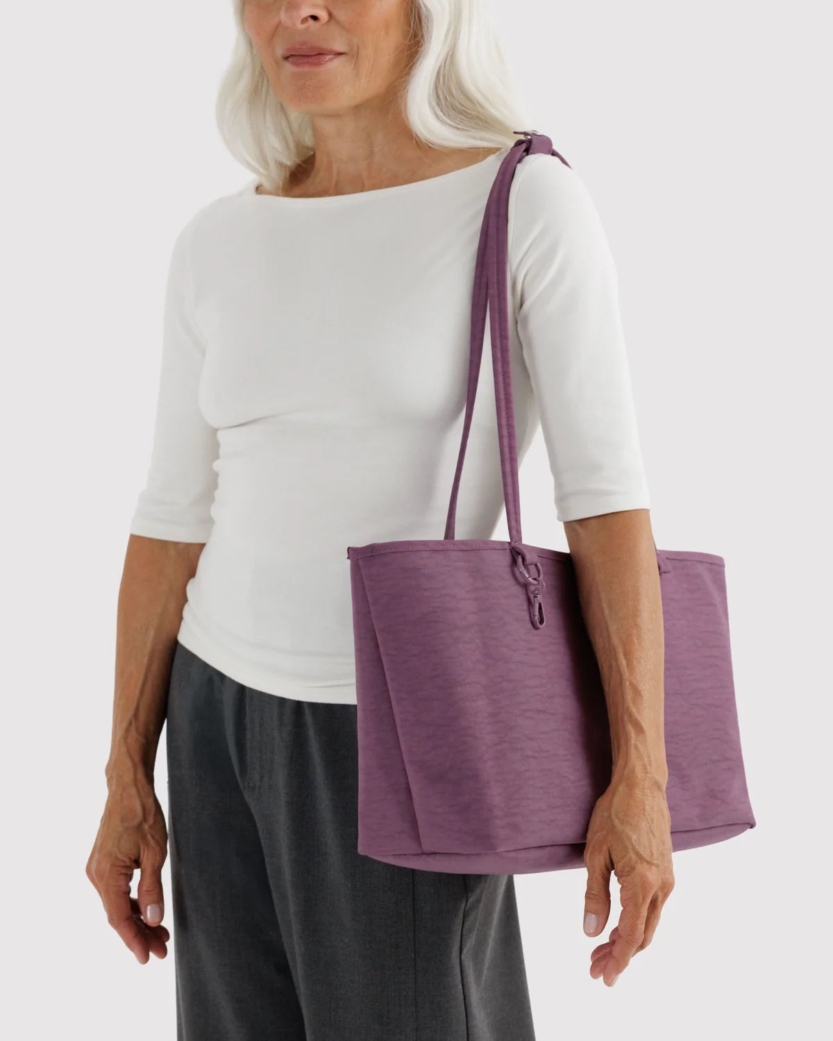 Medium Nylon Reversible Tote, Wild Plum Mix