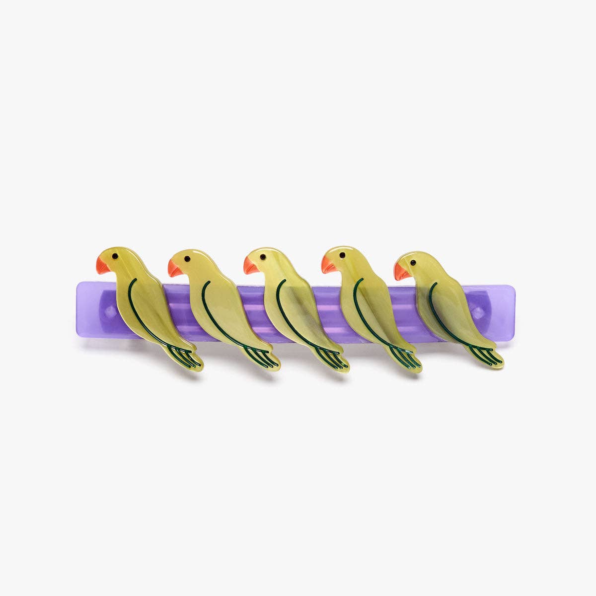 Green Parrots Barrette