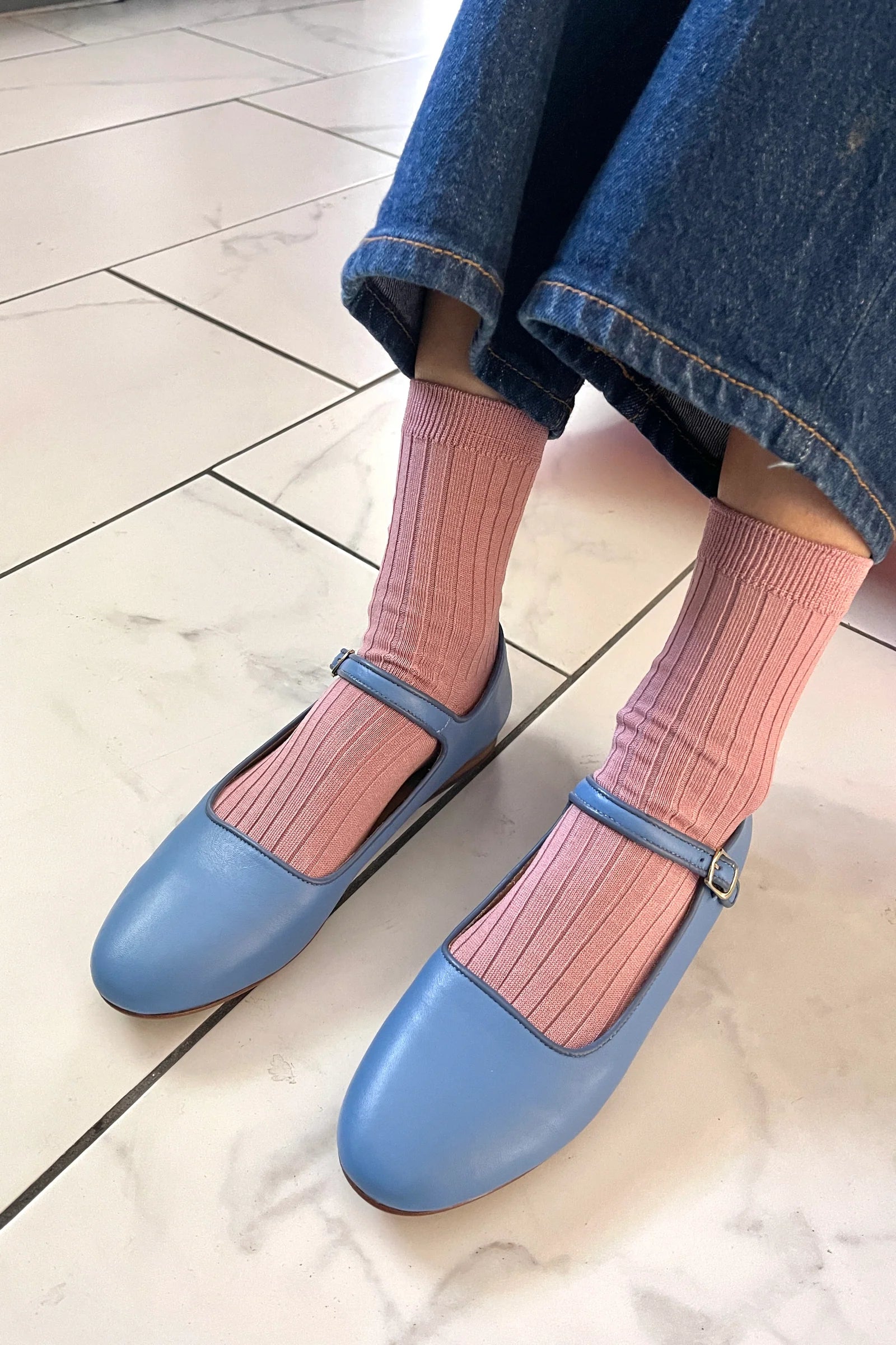 Her Socks, Desert Rose Ribbed