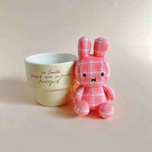 Miffy Keychain, Pink Plaid