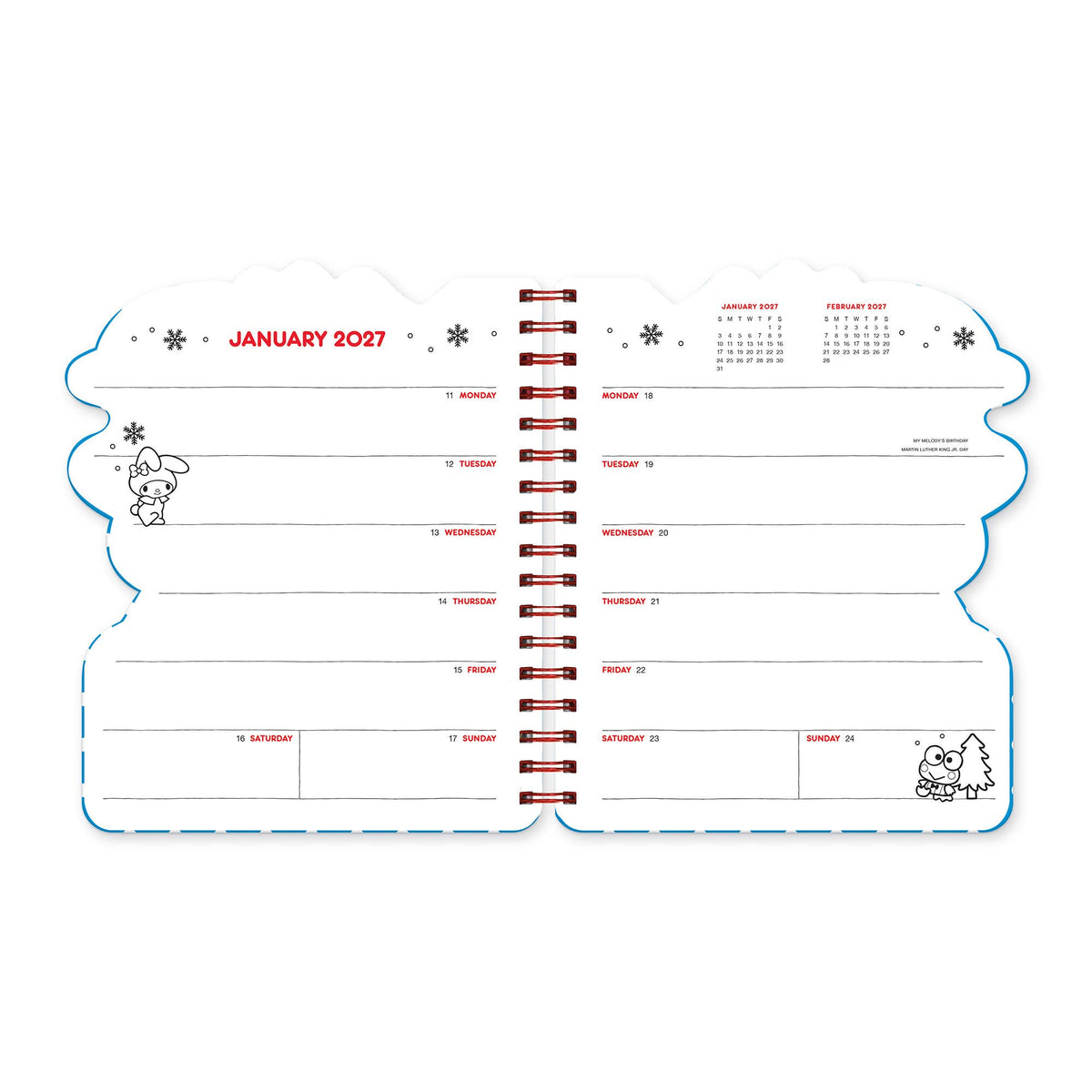 2027 Hello Kitty® and Friends Retro Die-Cut Weekly Planner