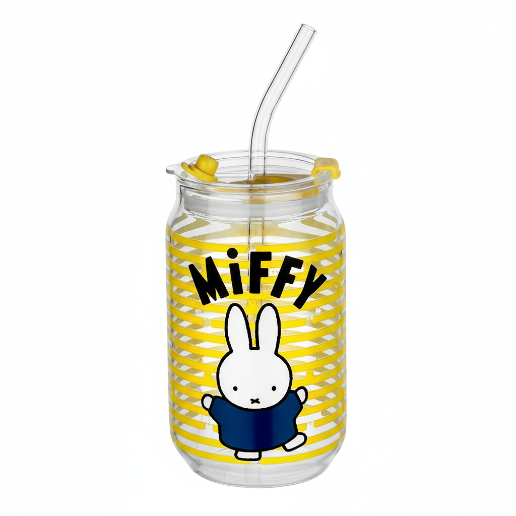 Miffy Iconic Drinking Glass with Straw