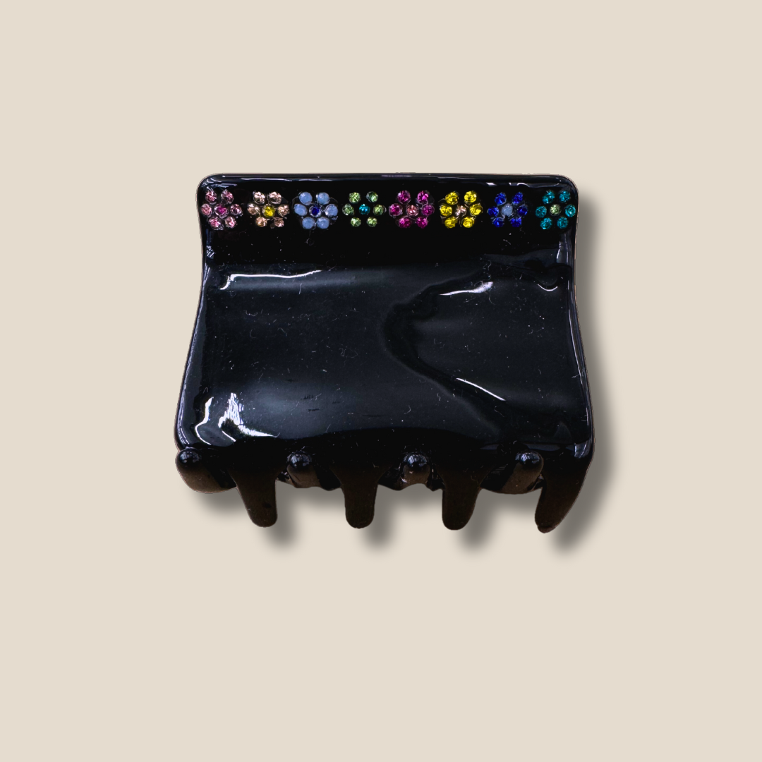 Daisy Gem Hair Claw, Black