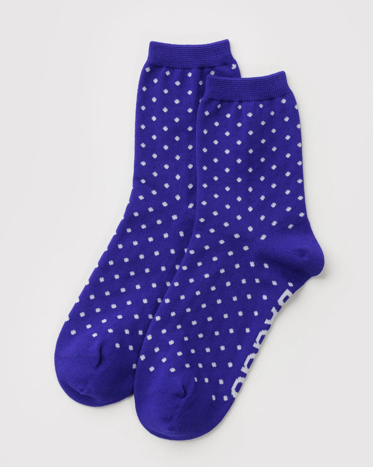 Crew Sock, Micro Blue and White Polka Dot