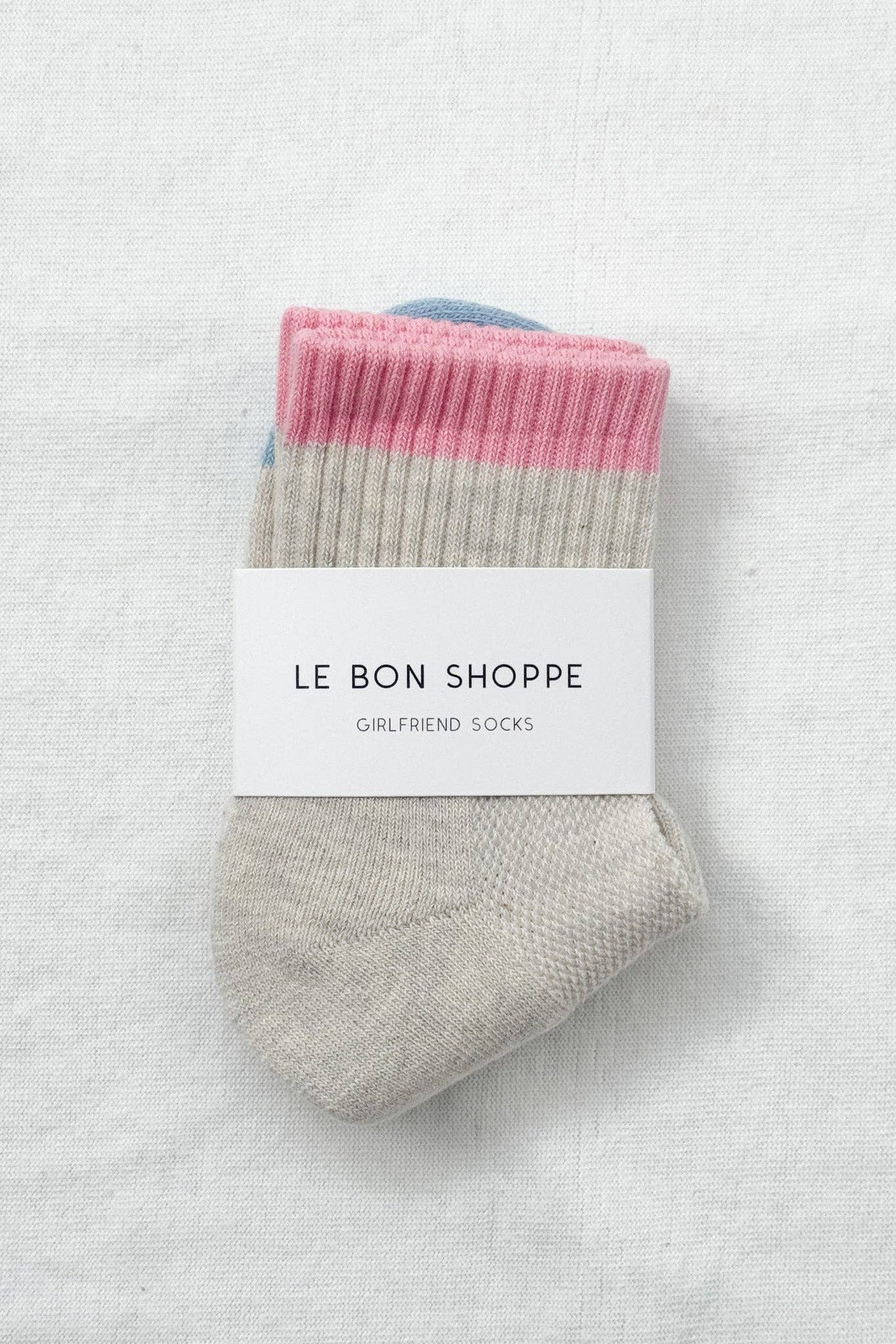 Color Block Girlfriend Socks, Yellow Blue