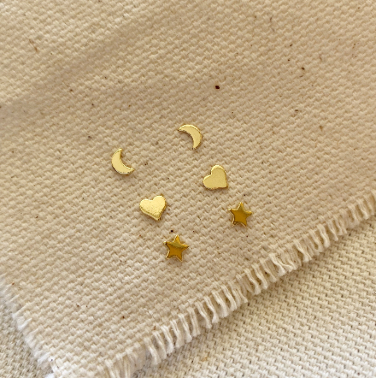 Dainty Earrings Trio, 18k Gold Filled