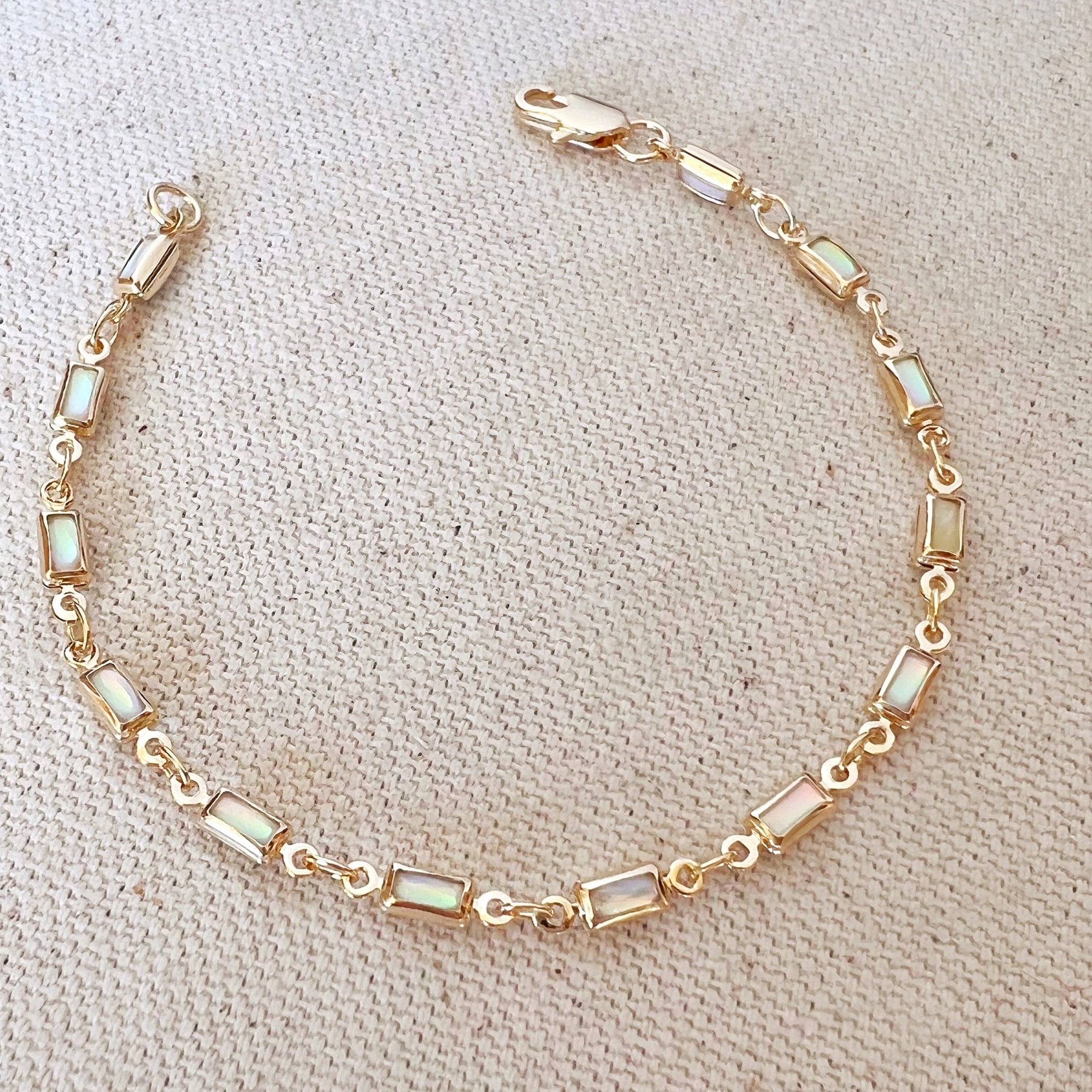 Opal Bracelet, 18k Gold Filled