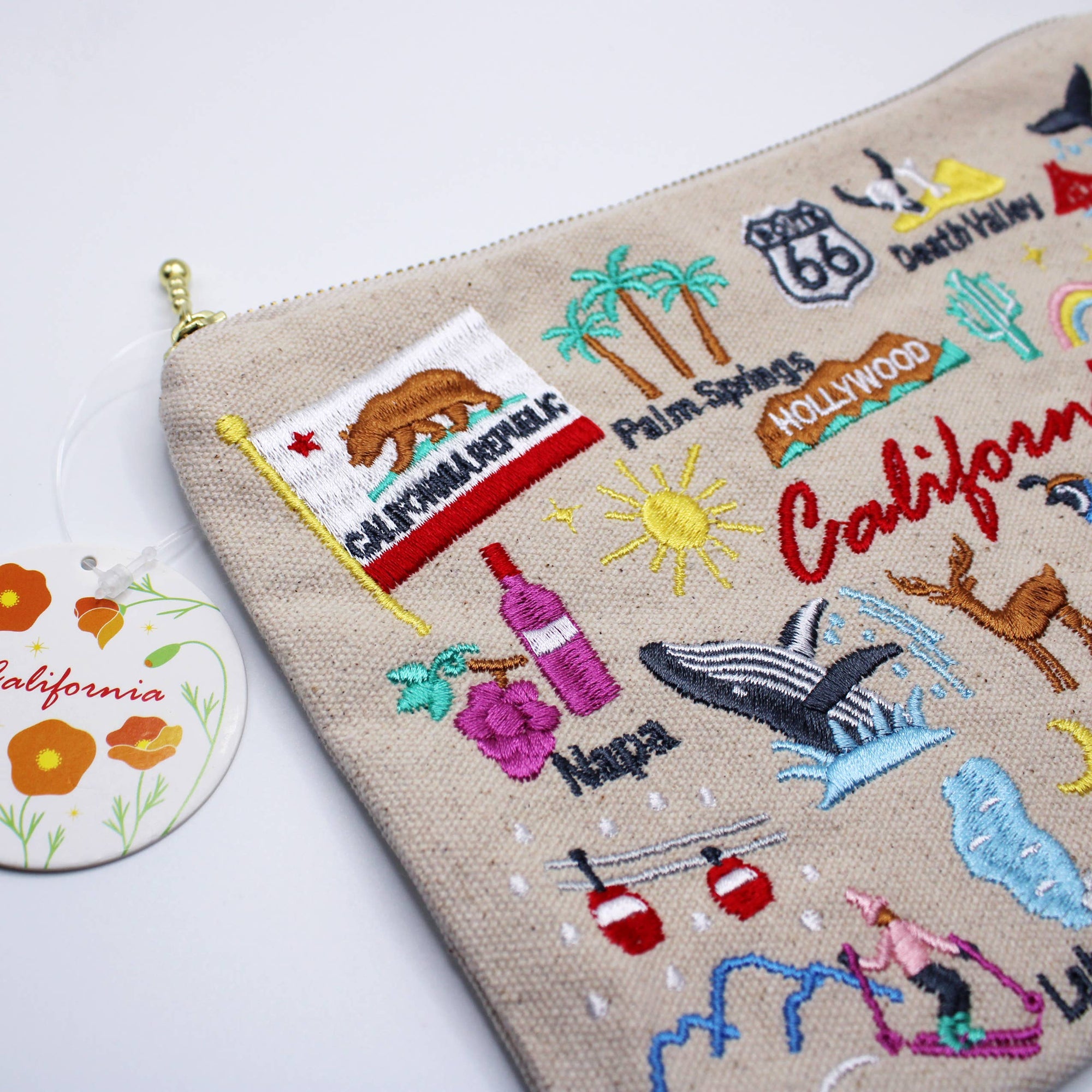 California Embroidered Pouch