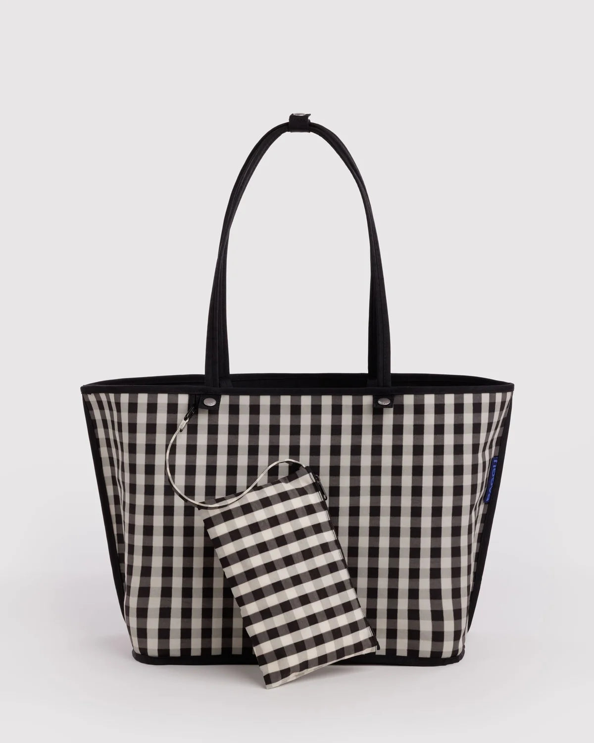 Large Nylon Reversible Tote, Black Mix