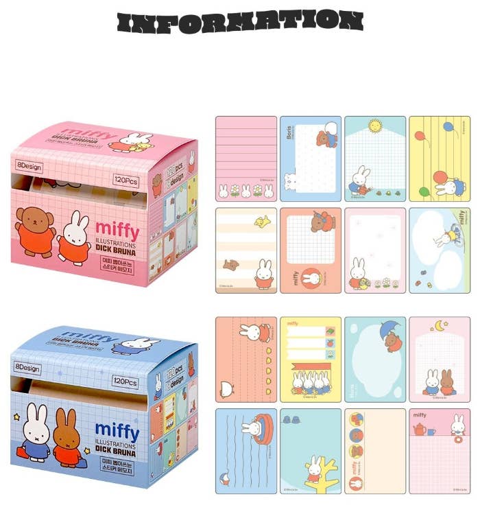 Miffy Pull-Out Sticky Memo Notes, 120 Sheets