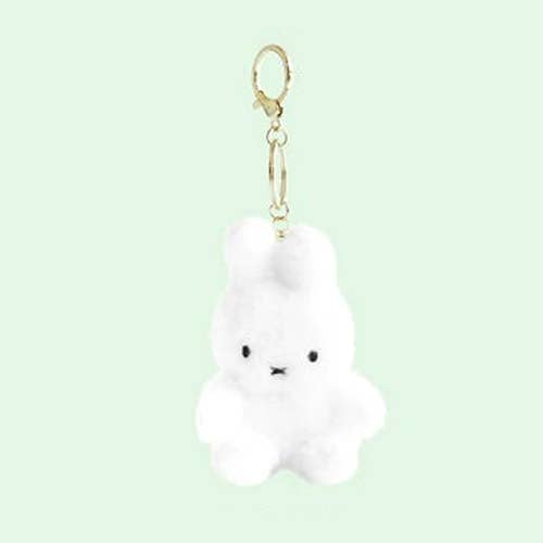 Fluffy Miffy Keychain, White