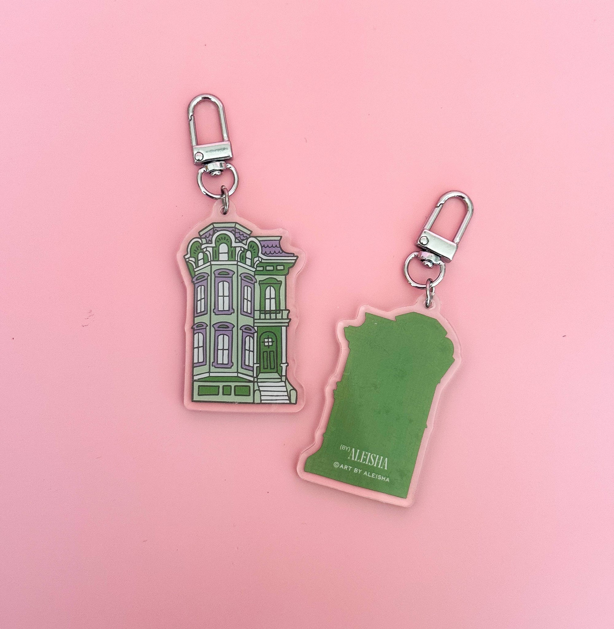 Painted Lady Keychain, Green