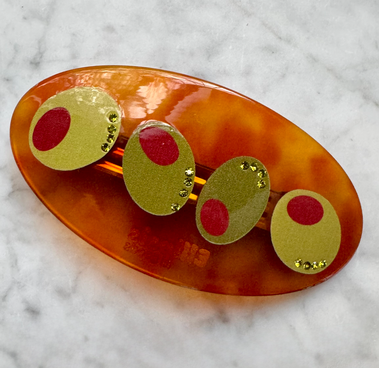 Sparkling Olives Barrette