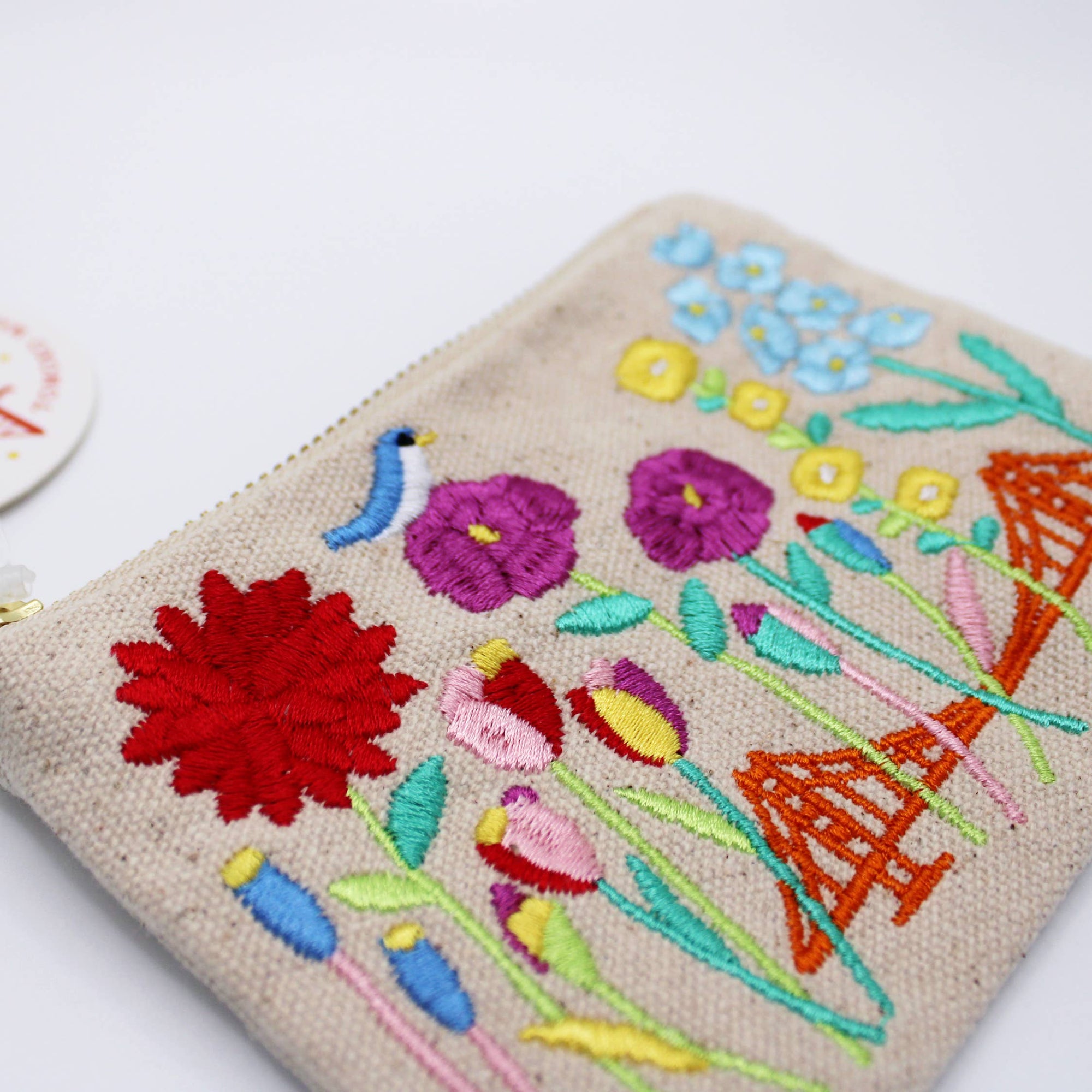 SF Flowers Embroidered Coin Purse