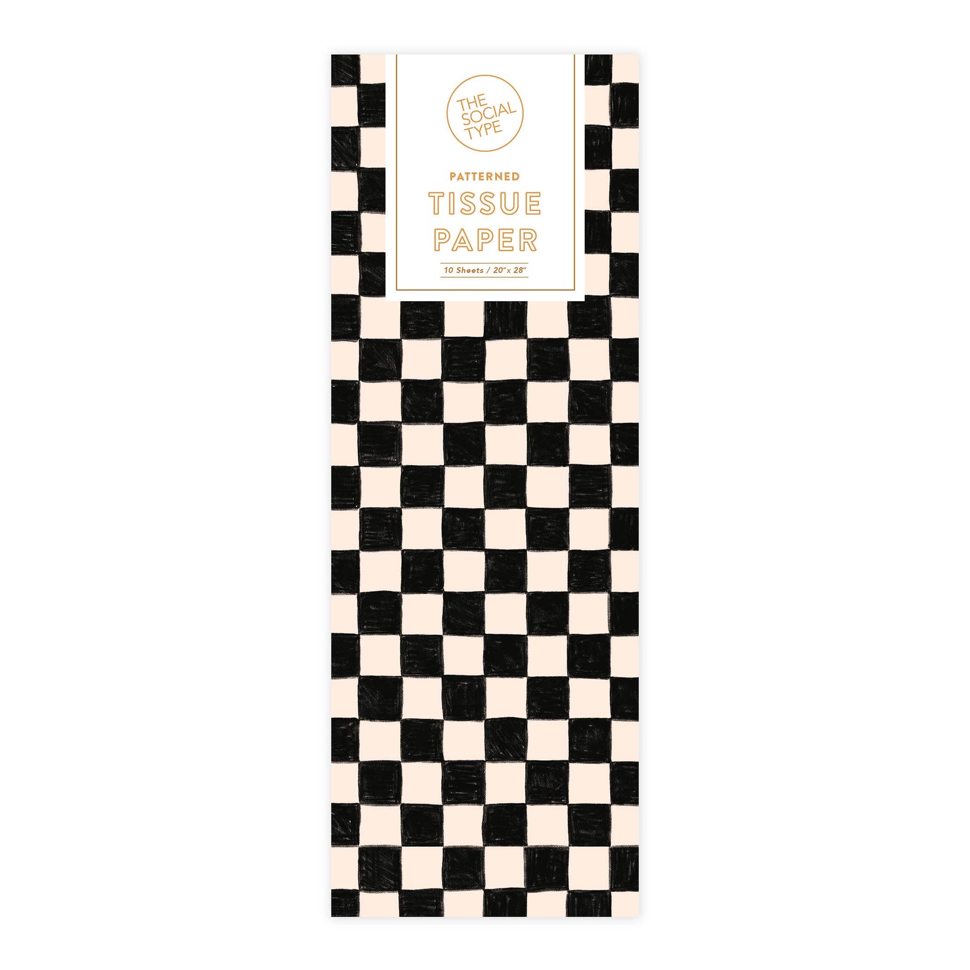 Tissue Paper, Black Checker