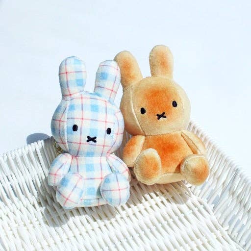 Miffy Keychain, Pink Plaid