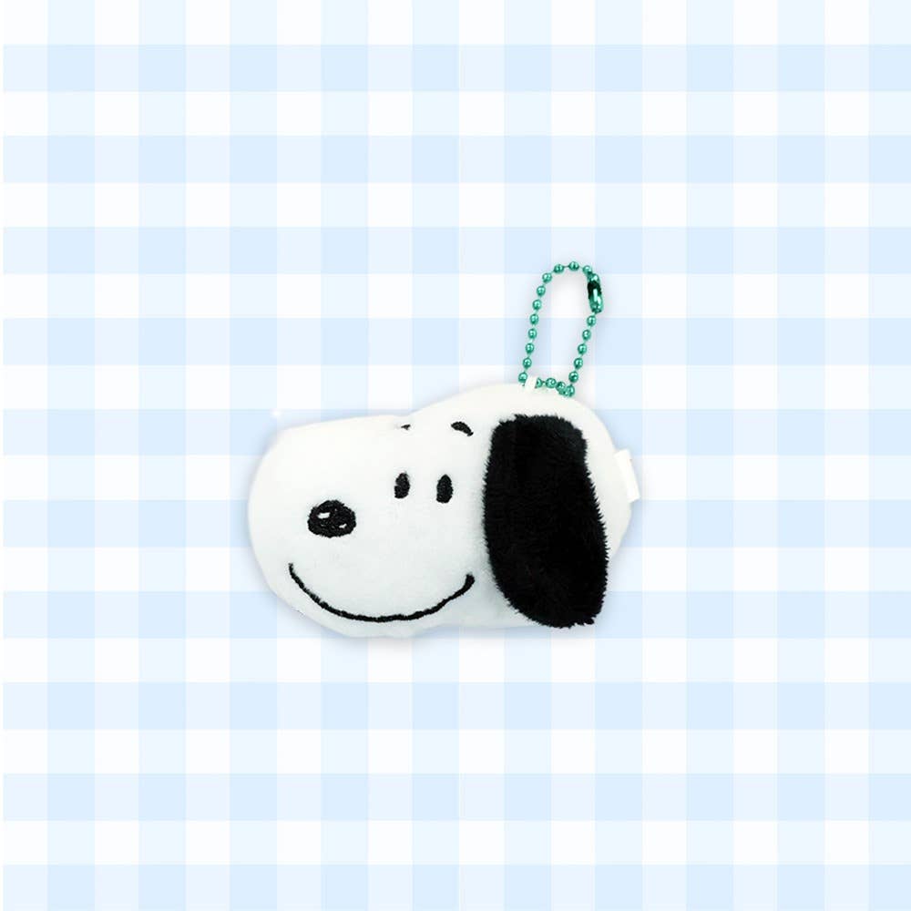Snoopy Face Mini Plush Bag Charm, White