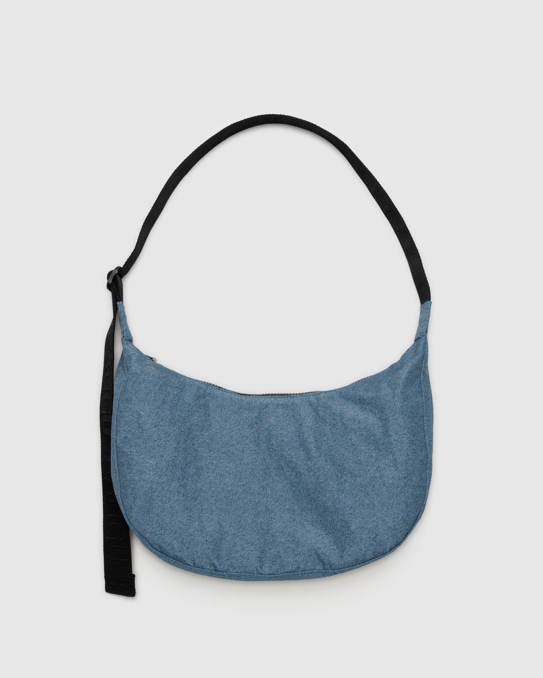 Medium Nylon Crescent Bag, Digital Denim