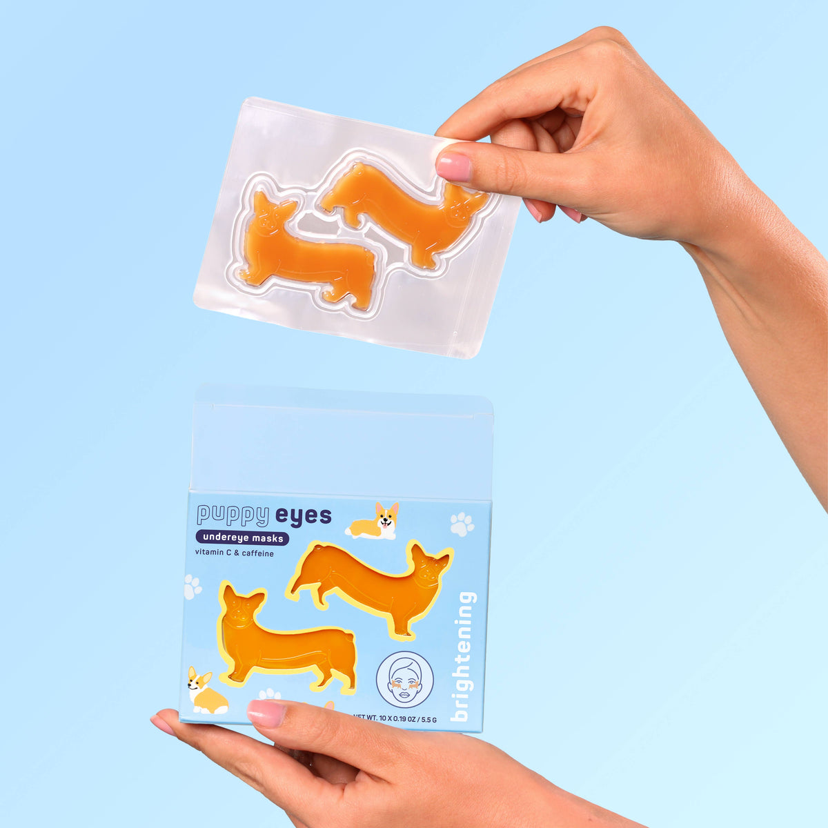 Corgi Shaped Brightening Eye Patches, 10 Pack