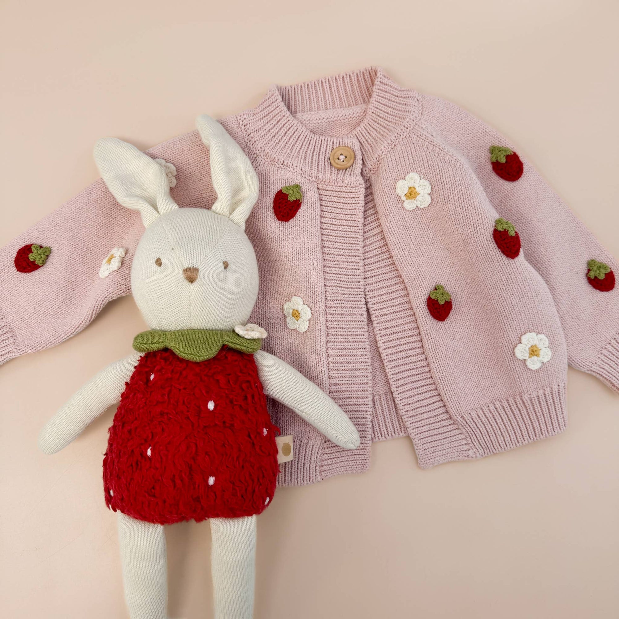 Kids Strawberry Flower Cardigan