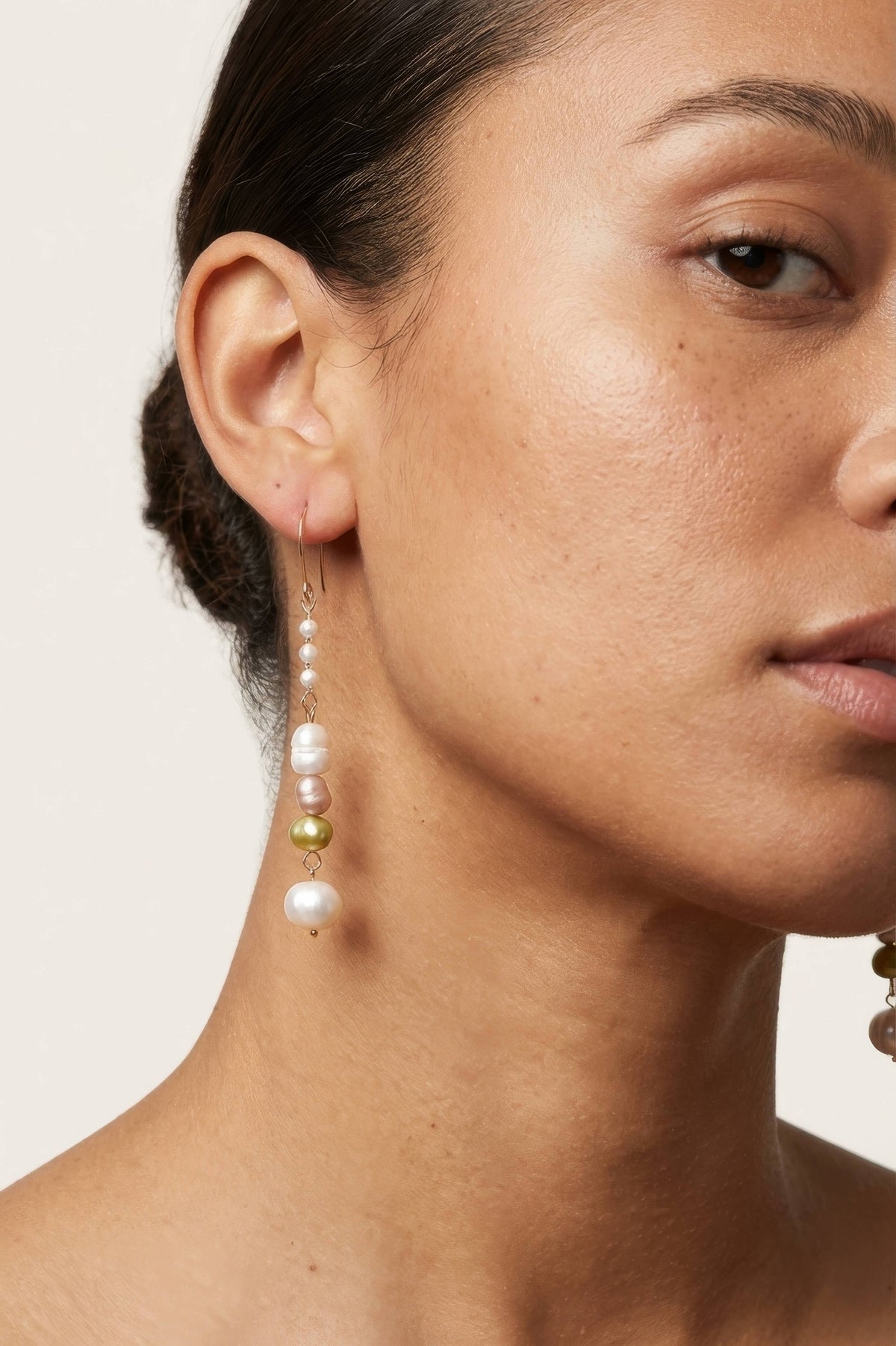 Pearl Drop Earrings, Gold