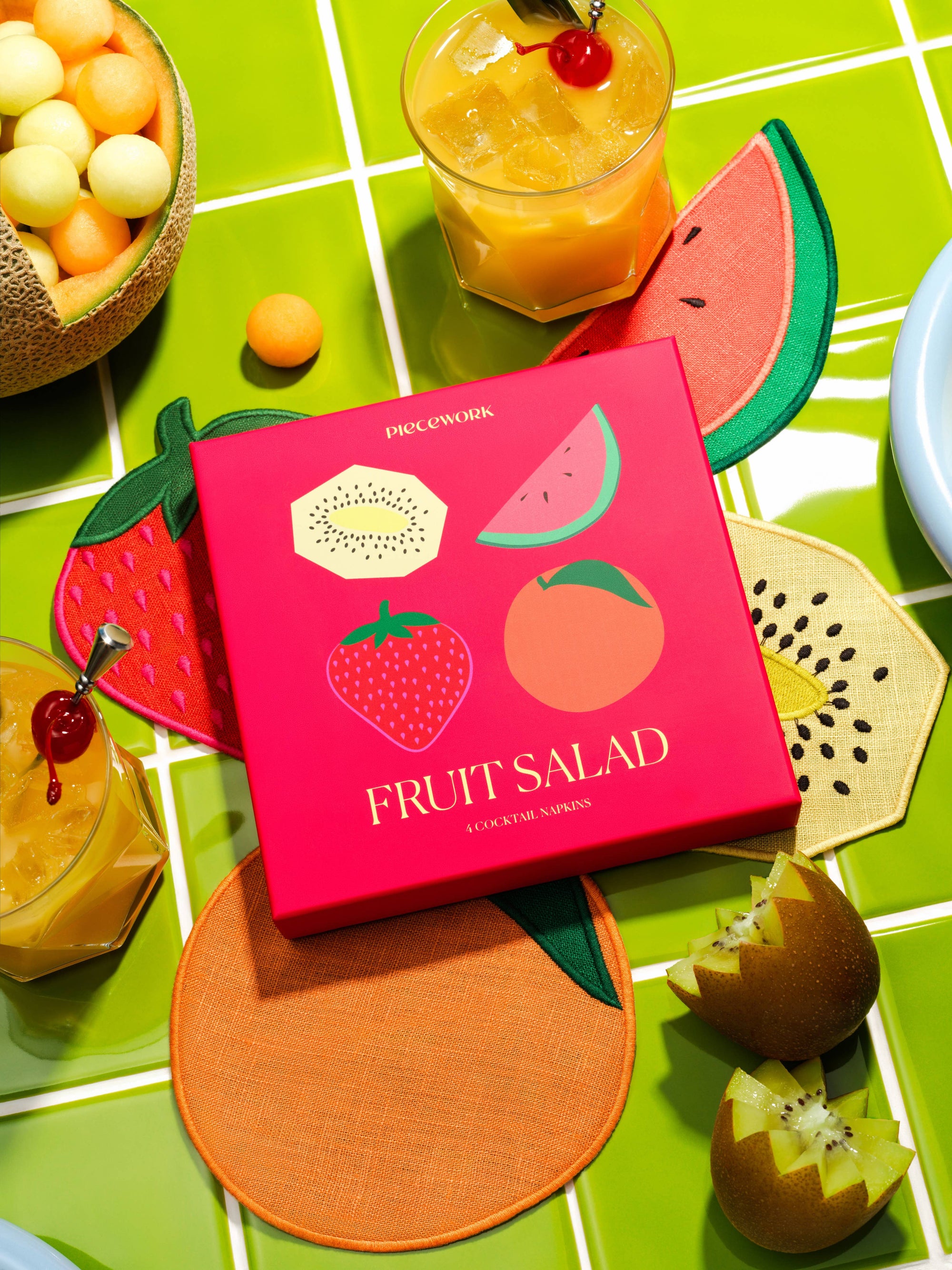 Fruit Salad Cocktail Napkins, Set Of 4