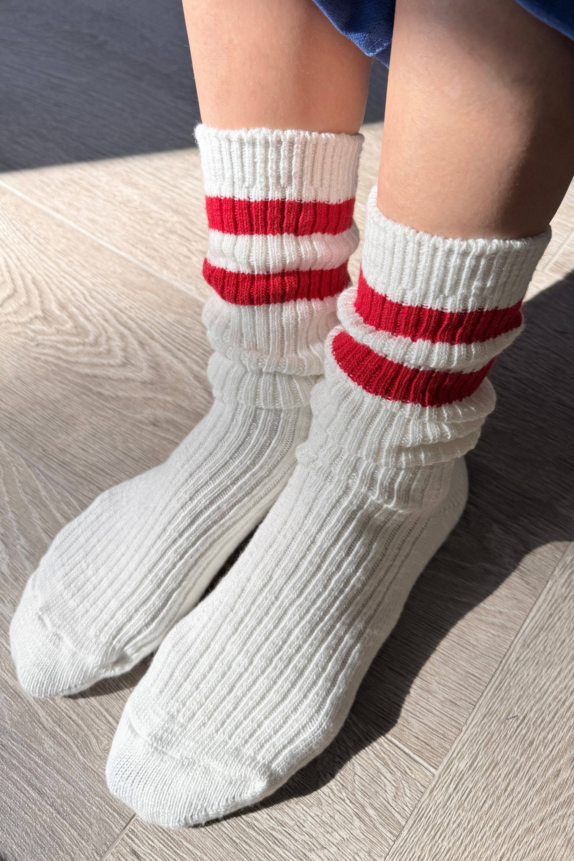 Cottage Varsity Socks, White Varsity