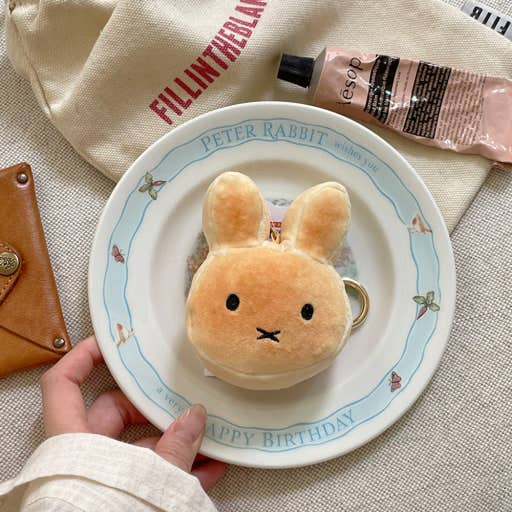Miffy Toast Face Plush Keychain
