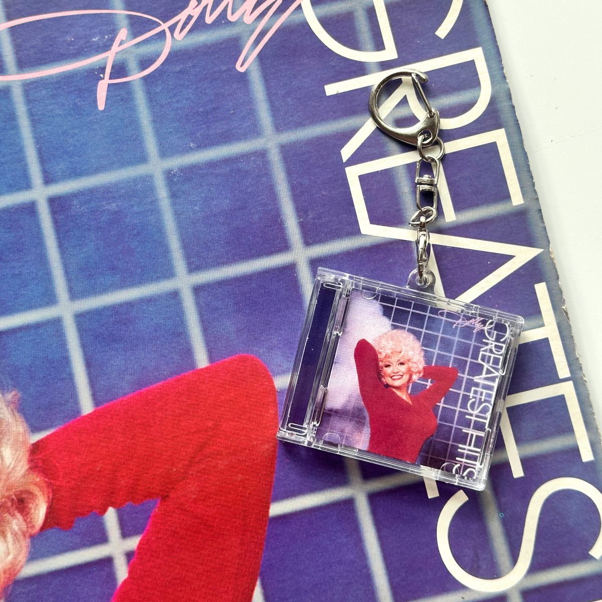 'Hit Clips' Mini CD Case Keychain, Dolly Greatest Hits, 9 to 5