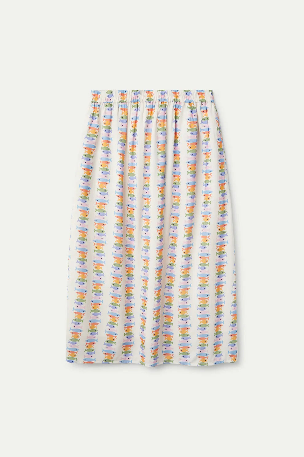 Midi Skirt, Multicolored Fish