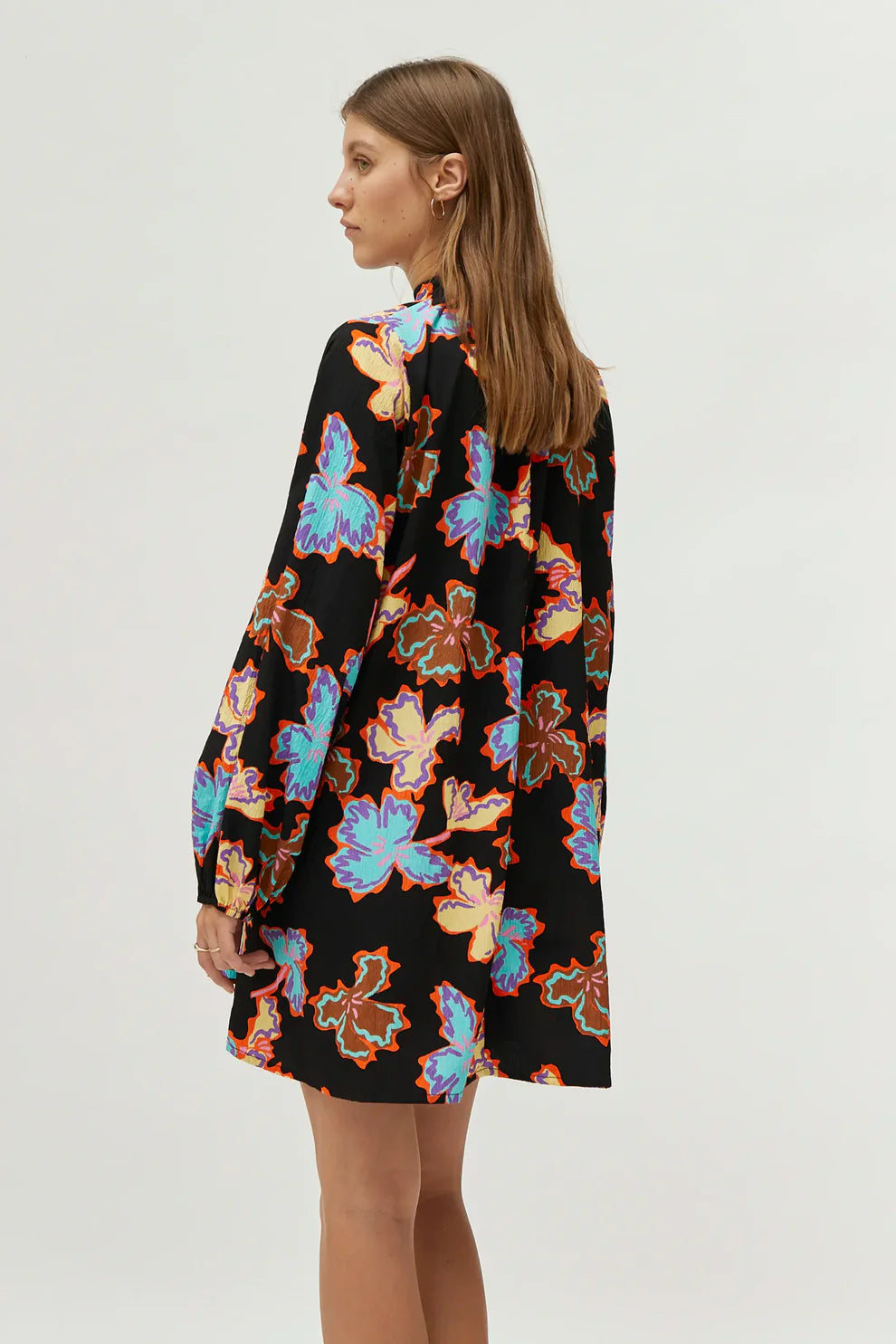 Sinched Midi Dress, Vibrant Floral