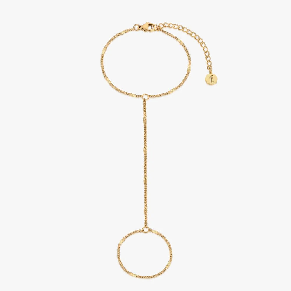 Hammered Hand Chain, Gold