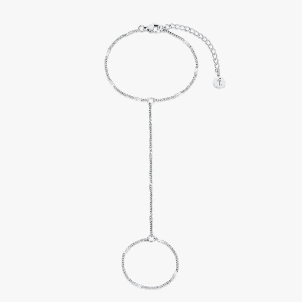 Hammered Hand Chain, Silver