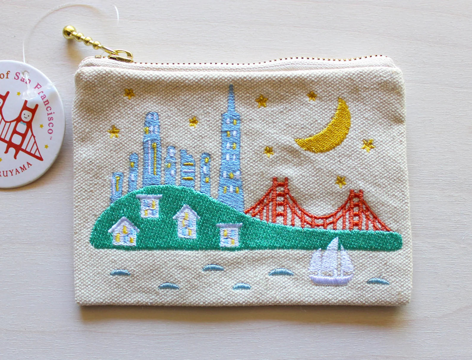 Skyline Embroidered Coin Purse