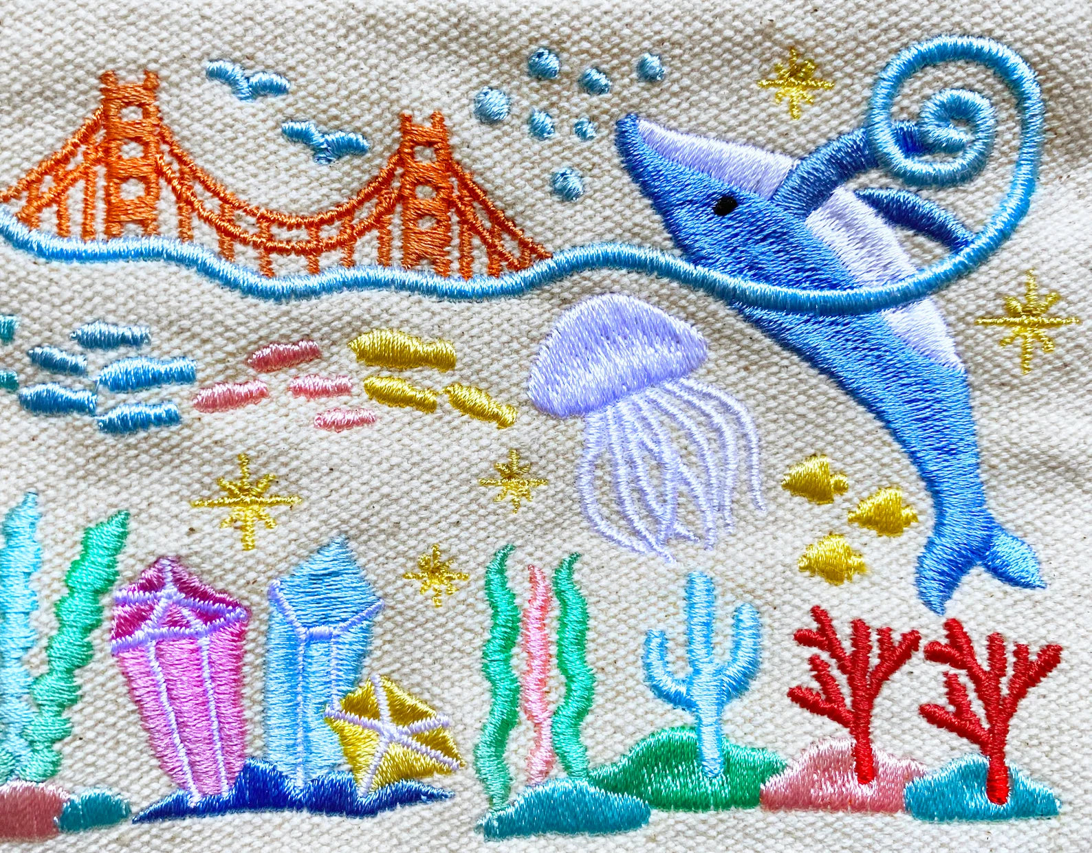 Sea Life Embroidered Coin Purse